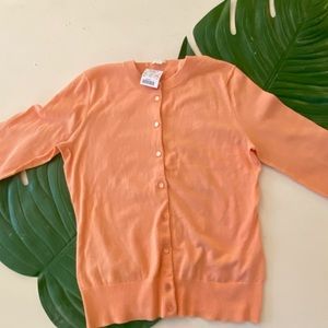 J Crew Orange Clare Cardigan - Small